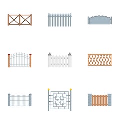 Fencing icons set. flat set of 9 fencing vector icons for web isolated on white background