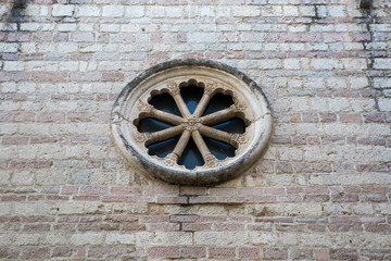 Obraz na płótnie Canvas round window of the old Church in Montenegro