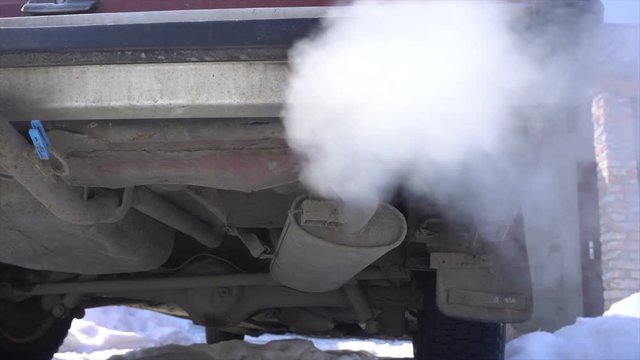 Exhaust gases from an old car