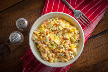 Russian traditional salad.