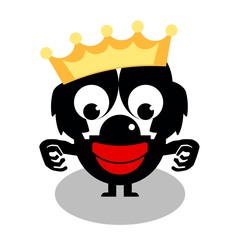 Little black puppet with crown