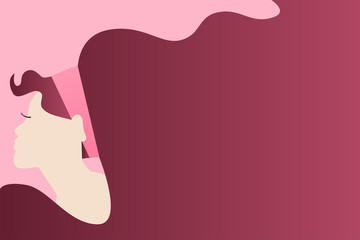 Abstract long hair beautiful woman vector background