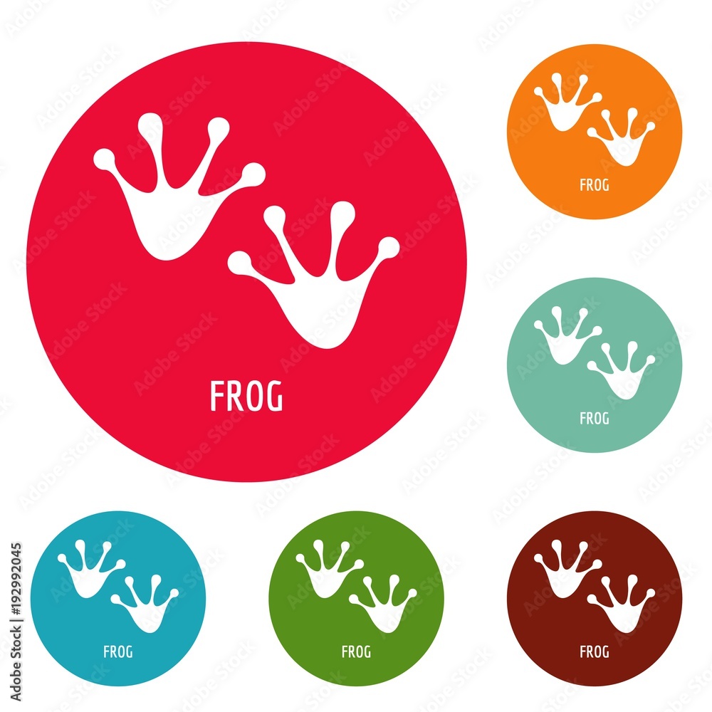 Poster frog step icons circle set vector isolated on white background