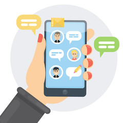 Group chat in smartphone.