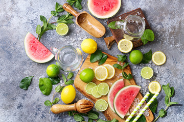 Watermelon, lemon and lime lemonade