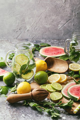 Watermelon, lemon and lime lemonade