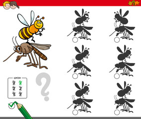 shadow activity game with cartoon insects