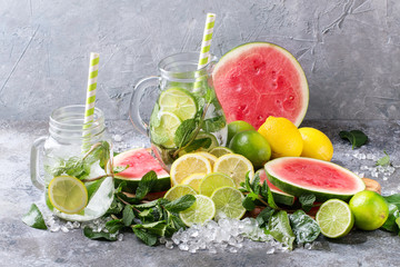 Watermelon, lemon and lime lemonade