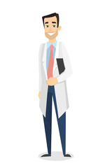 Isolated doctor on white.