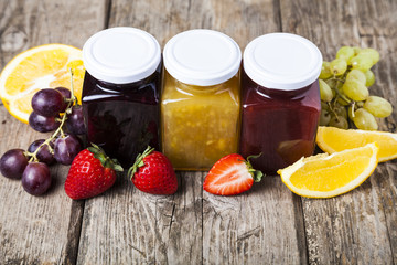 Three jars with jam