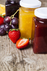 Three jars with jam