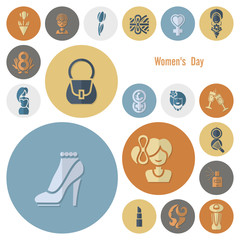 Womans Day Icon Set