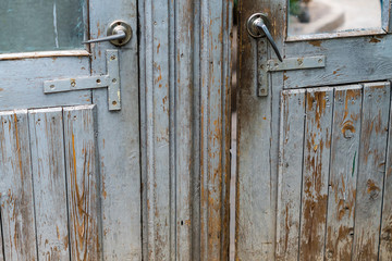 old wooden door closeup