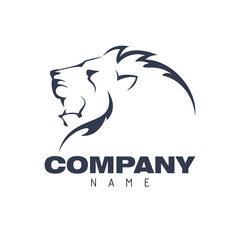 Lion head company logo vector illustration