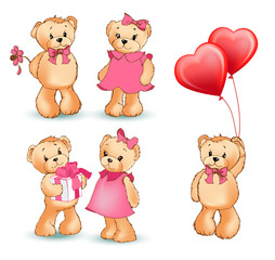 Teddy Bear Collection of Objects Vector