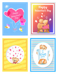 I Love You and Me Teddy Bears Vector