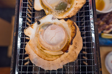 Fresh scallop grilled