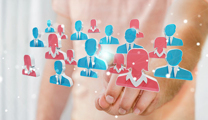 Businessman recruiting candidate for a job 3D rendering