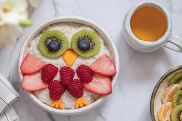 Kids breakfast oatmeal porridge