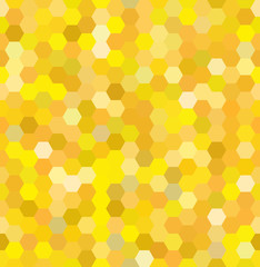 Fototapeta na wymiar Yellow seamless abstract mosaic background. Hexagons geometric background. Design elements. Vector illustration