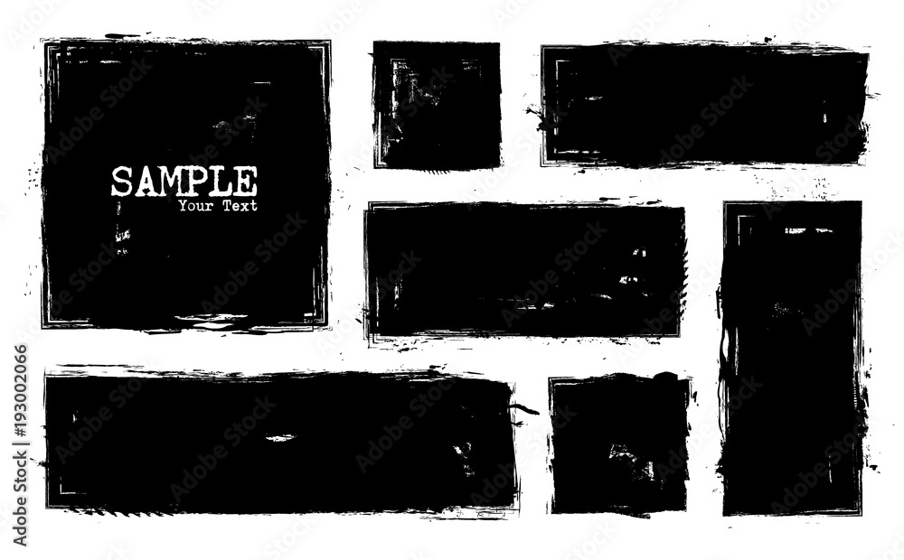 Wall mural grunge style set of square and rectangle shapes . vector