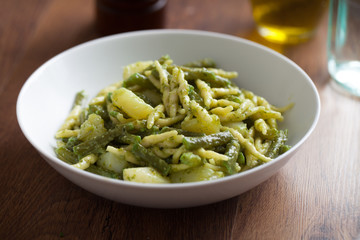 Pasta with pesto sauce