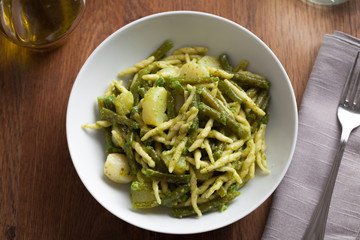 Pasta with pesto sauce
