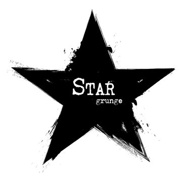 Star Shape . Grunge Style . Vector