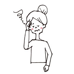 頭をかかえる女性