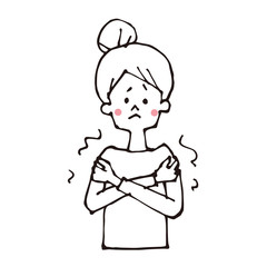 寒がる女性