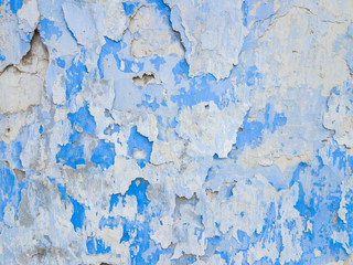 Abstract background of white-blue colors / Abstract background from white and blue exfoliating paints with multi-layered effect