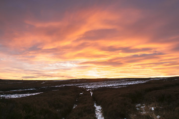 High Crag Sunset / Sunset over High Crag in Nidderdale, North Yorkshire,England. December 2017
