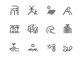 Fototapeta premium environment outline icon, vector