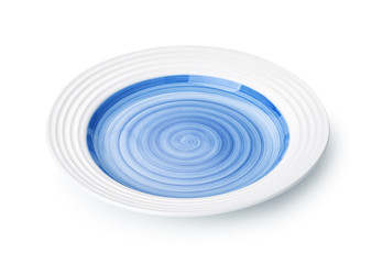 Empty blue ceramic dish