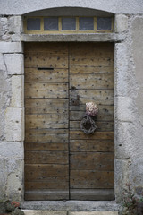 Tür antik Holz Mauer