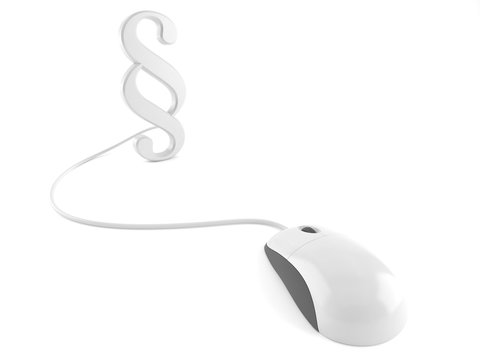 Paragraph symbol with computer mouse