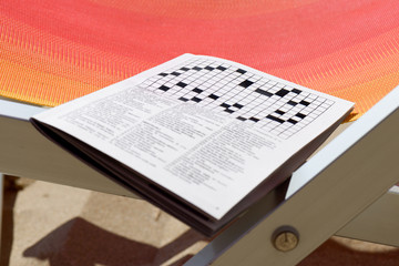 crosswords on the sand deckchair