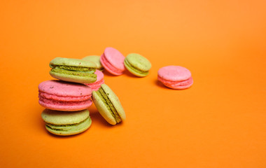 Sweet and colourful french macaroons or macaron