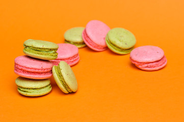 Sweet and colourful french macaroons or macaron