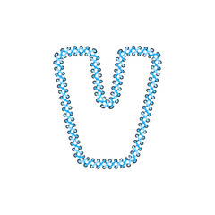 V Shoelace Letter Logo Icon Design