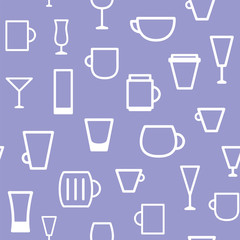 Cups and mugs pattern