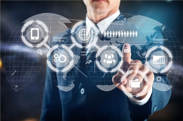 Abstract digital business chart hologram