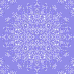 Fototapeta na wymiar Seamless pattern with mandala ornament. Hand drawn vector illustration