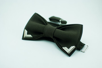 Stylish green bow tie. Isolated