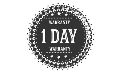 1 days warranty rubber stamp 