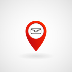 Red Location Icon for Message, Vector, Illustration, Eps File