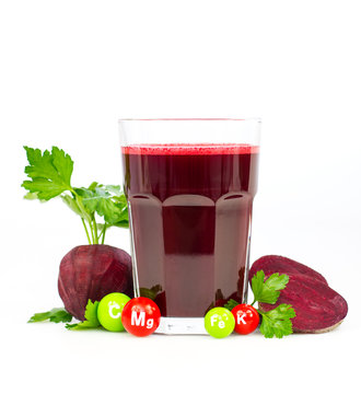 Beet Juice On White Background