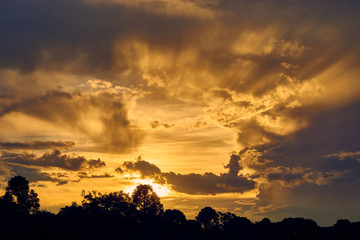 Wonderful sunset on a tour of the city of Curitiba, Parana, Brazil.