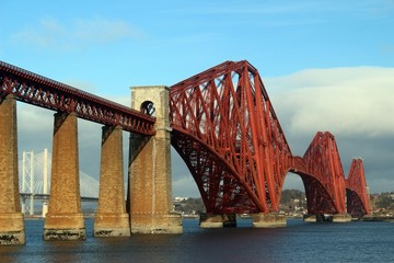 The Forth Bridge, with its two neighbours visible on the left.