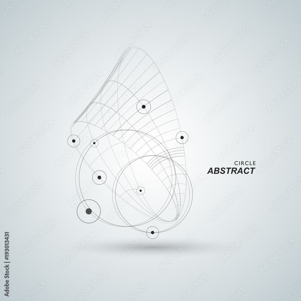 Poster abstract circle design template. dots and lines background